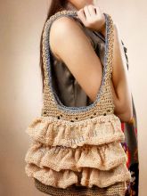 Декор для сумки спицами воланы