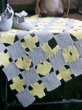 Детский плед из мотивов спицами