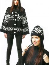 Жакет и шапочка с норвежским узором