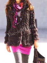 Жакет с косами и «меховыми» планками