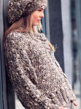 Жакет с рукавами летучая мышь и шапка