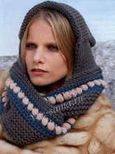Капюшон-шарф спицами