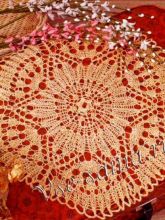 Круглая салфетка спицами