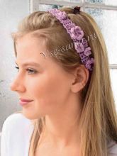 Лента для волос крючком с розами