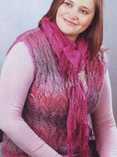 Меланжевый жилет с косами