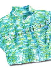 Меланжевый пуловер с рельефным узором