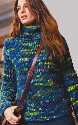 Меланжевый пуловер, фото