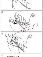 Набор скрещенными петлями с дополнительной нитью, фото Набор скрещенными петлями с дополнительной нитью, фото