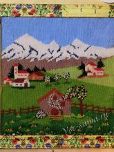 Панно спицами «Альпийская деревня», фото