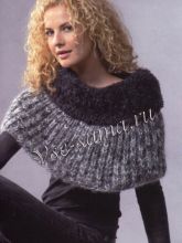 Пелерина черно-белая