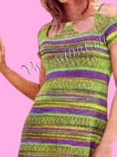 Платье из пряжи секционного крашения