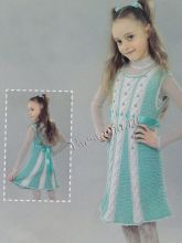 Полосатое бело-голубое платье, фото