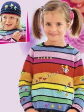 Полосатый пуловер и шапка, фото