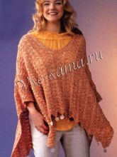 Пончо с ажурным узором паркет