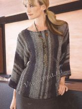 Пуловер - комбинация серого и чёрного, фото