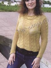 Пуловер ажурный