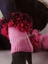 Розовые гетры с бахромой спицами, фото