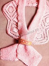 Розовый воротничок спицами