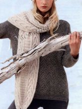 Шапки бини и шарф спицами