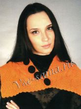 Шарф-воротник спицами оранжевого цвета