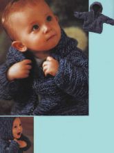 Синий меланжевый жакет с капюшоном