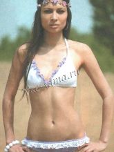 Сиренево-белый купальник