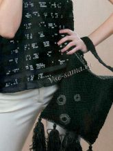 Сумка спицами с кистями