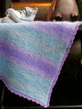 Цветной плед спицами