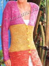 Трёхцветный длинный жакет