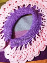 Воротничок спицами с оборками крючком