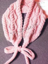 Воротник спицами с косами