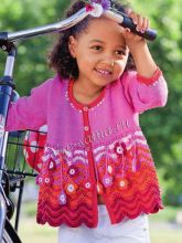 Жакет с цветами для девочки, фото