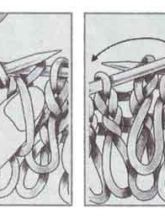 Наглядная схема вязания длинных петель спицами