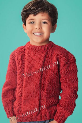 Красный детский свитер, фото