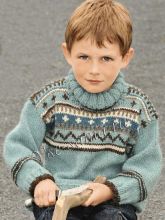 Свитер с воротником гольф и жаккардовой вставкой, фото