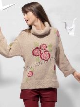 Свитер с вышитыми цветами, фото модели