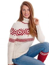 Свитер с жаккардовым узором и высоким горлом, фото модели