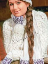 Свитер, шапка, шарф и варежки, фото комплекта