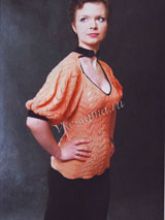 Оранжево-черное платье