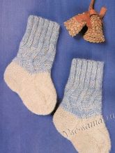 Детские носочки с узором - зигзаг