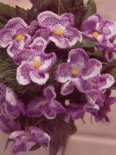 Лиловые цветы крючком