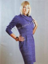 Меланжевое платье с воротником «хомут»