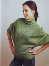 Зеленый ажурный пуловер