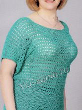 Бирюзовый топ крючком, фото