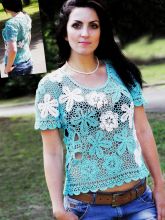 Голубой топ из ирландских мотивов, фото