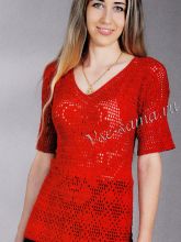 Красный удлиненный топ, фото