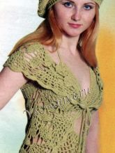 Накидка, топ и берет, фото