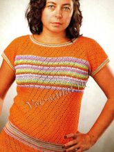 Оранжевый топ крючком, фото