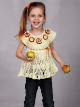Топ с круглой кокеткой на девочку 6 лет