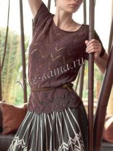 Коричневый топ спицами, фото